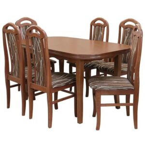 Jídelní set Daniel 1+6 st667 rustikal 140x80+40 kr574 br243 monaco7 BAUMAX