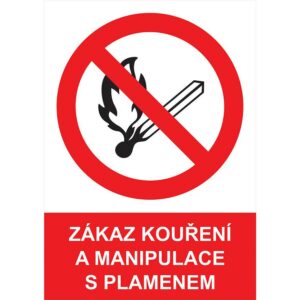 Zákaz kouření a manipulace s plamenem A4