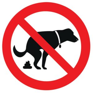 Zákaz venceni psu – samolepka 92x 92 mm tl. 0.1 mm BAUMAX