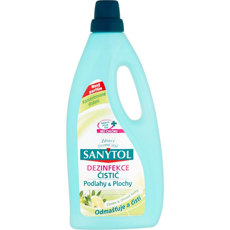 Dezinfekce čistič Sanytol podlahy & plochy citrón & olivové lístky 1 l SANYTOL
