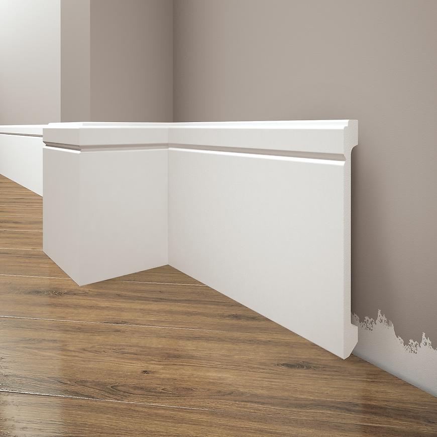 Podlahová lišta Elegance LPC-30-T101 bílá satén CREATIVA BY CEZAR