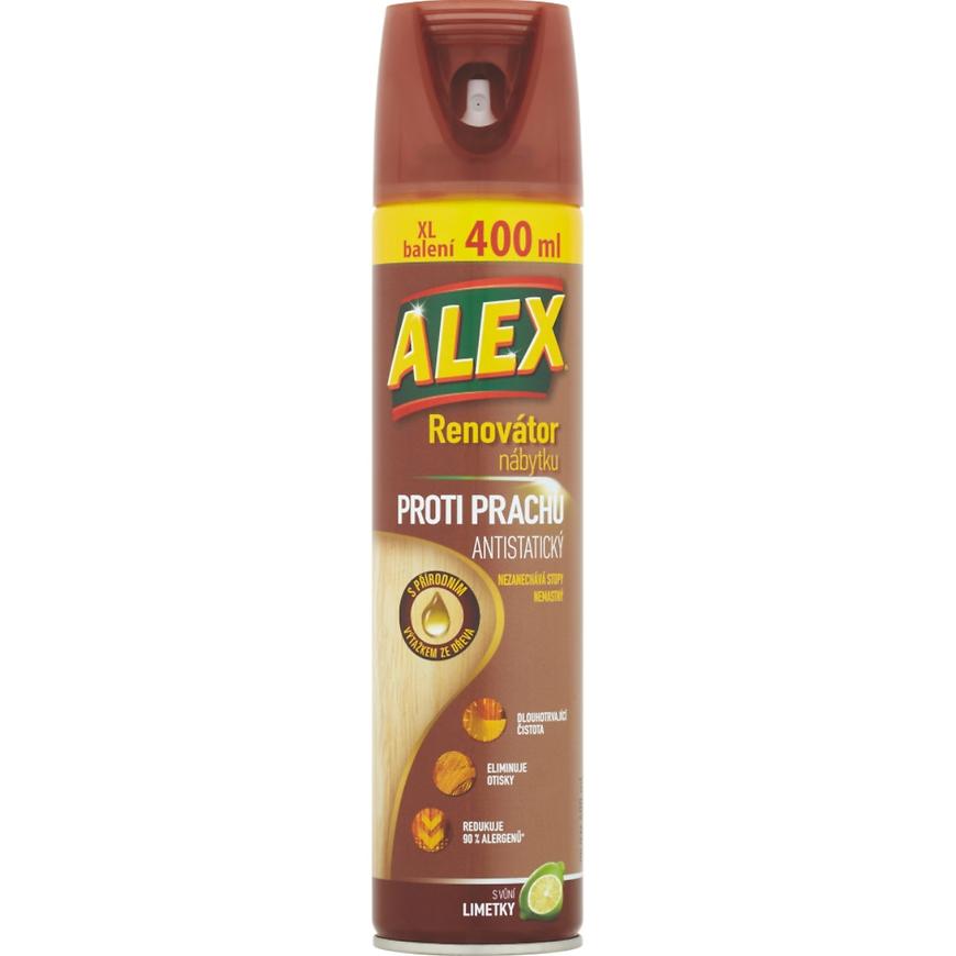 Renovátor nábytku ALEX proti prachu antistatický s vůní limetky 400 ml ALEX