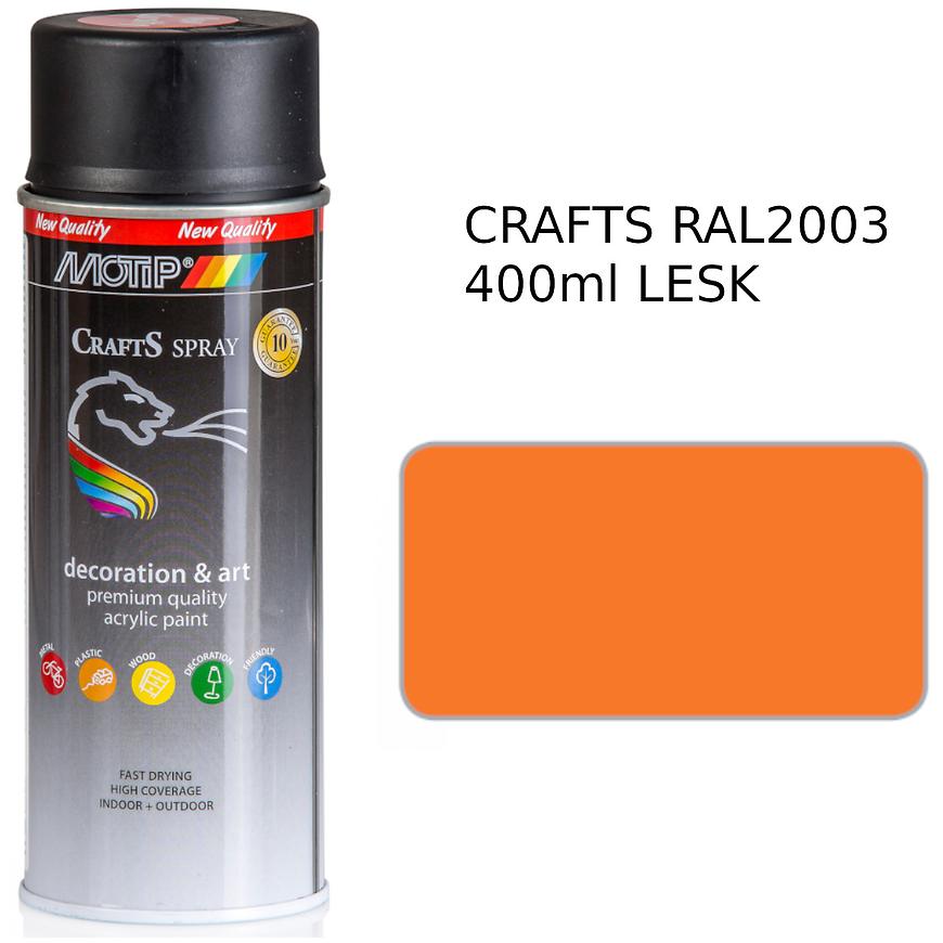 Sprej Crafts oranžový RAL2003 400ml MOTIP