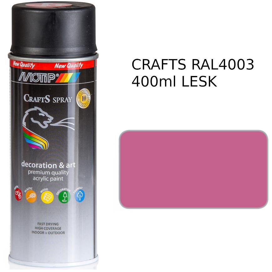 Sprej Crafts růžový RAL4003 400ml MOTIP