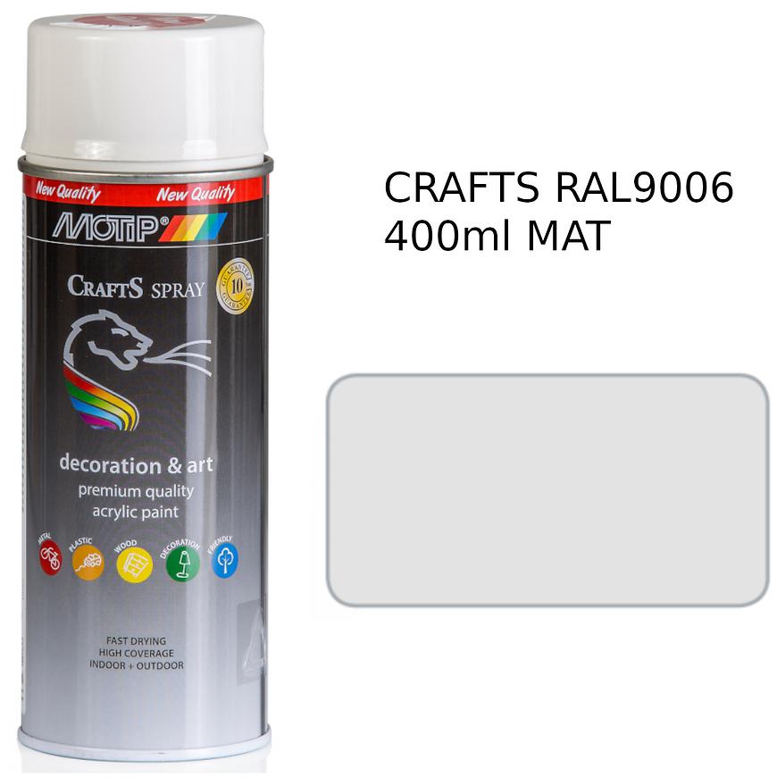 Sprej Crafts stříbrný RAL9006 400ml MOTIP