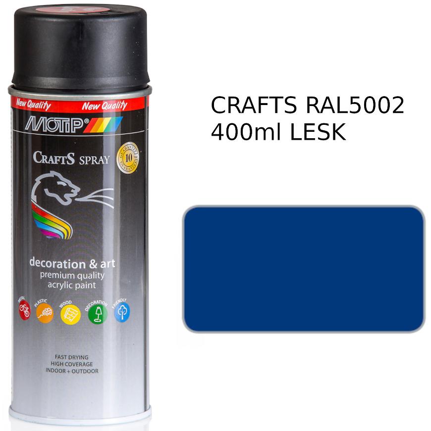 Sprej Crafts ultramarínový RAL5002 400ml MOTIP
