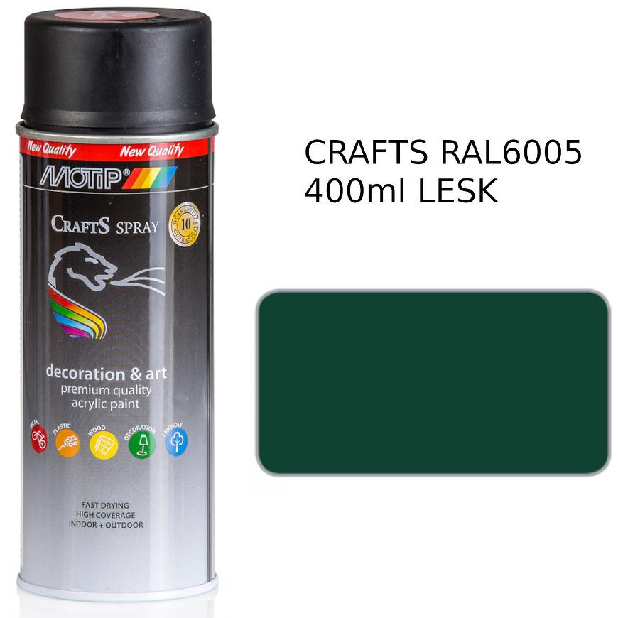 Sprej Crafts zelená RAL6005 400ml MOTIP