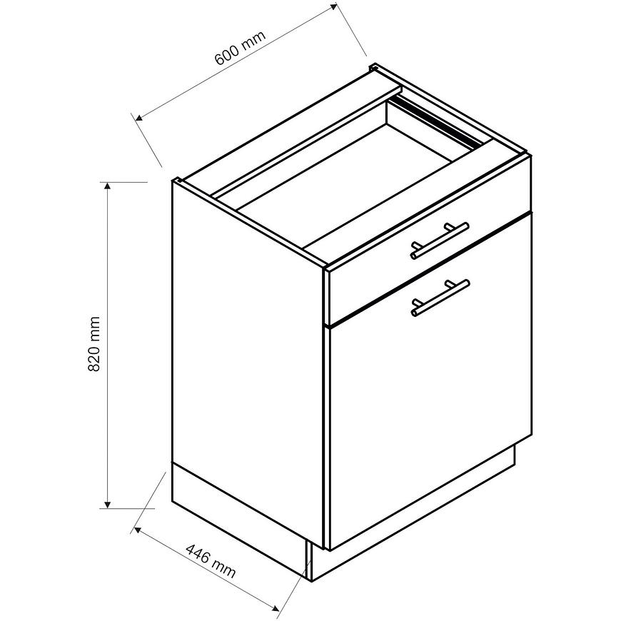 Kuchyňská Skříňka Vita D60s1 Pl Bílá/Lesk Baumax