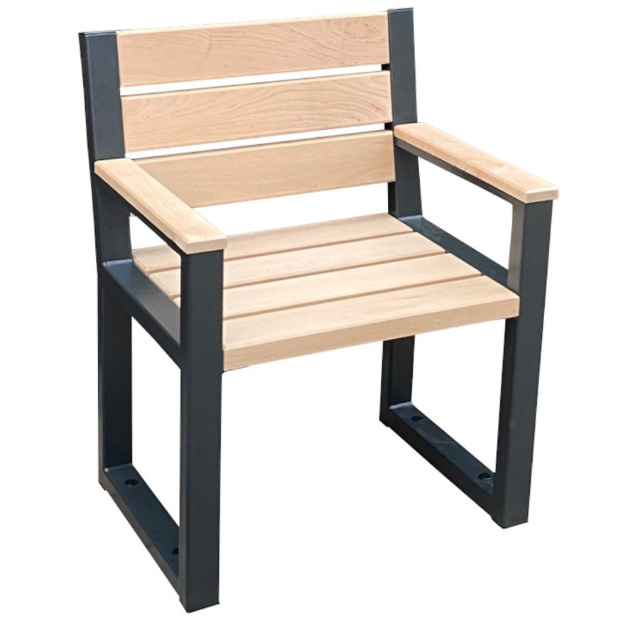 Moderní židle s opěradlem a područkami přírodní dřevo Baumax