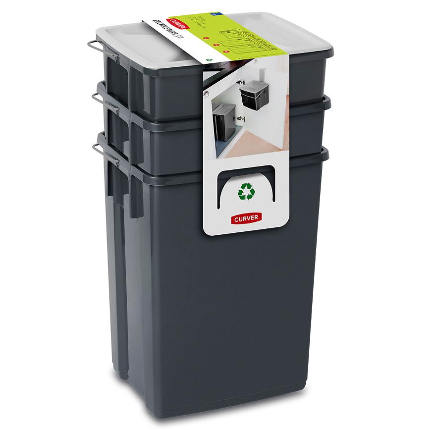 Odpadkový sada box Biobox 245948 šedý 2x10l + 6l Baumax