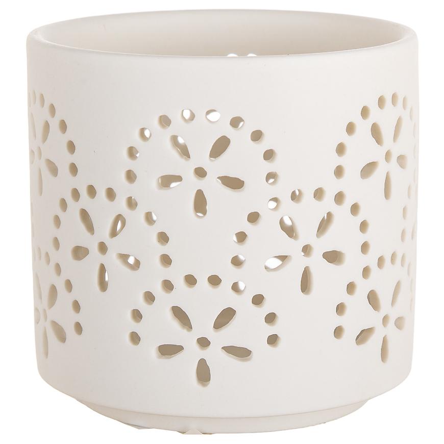 Porcelánová Svíčka T-light květina bílá Baumax