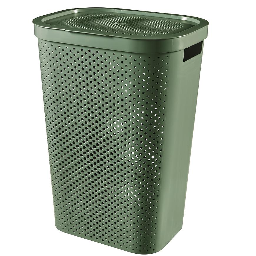 Prádelní koš Infinity recycled 245809 zelená 60l Baumax