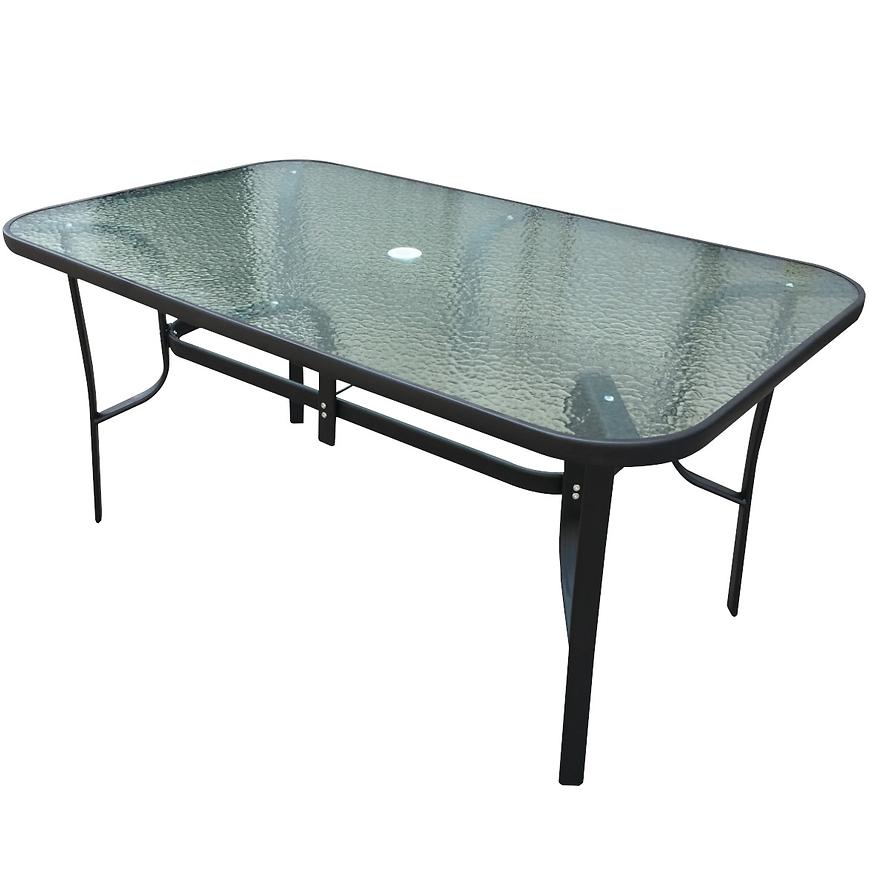 Skleněný stůl s otvorem 150x90x70 cm černá Baumax