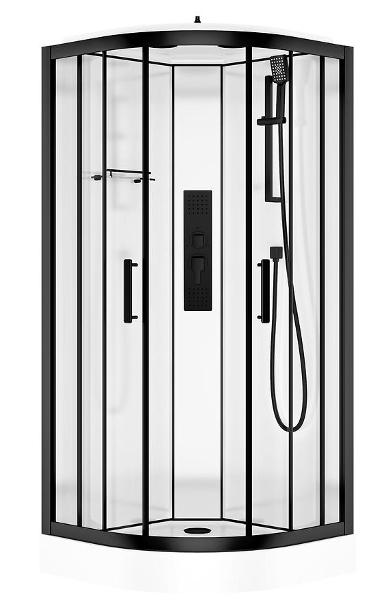 Sprchový box s hydromasáží Atlantic 90x90x220 čierny