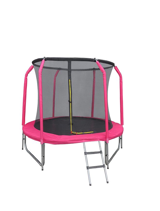 Trampolína COMFORT 244cm růžová s žebříkem Baumax