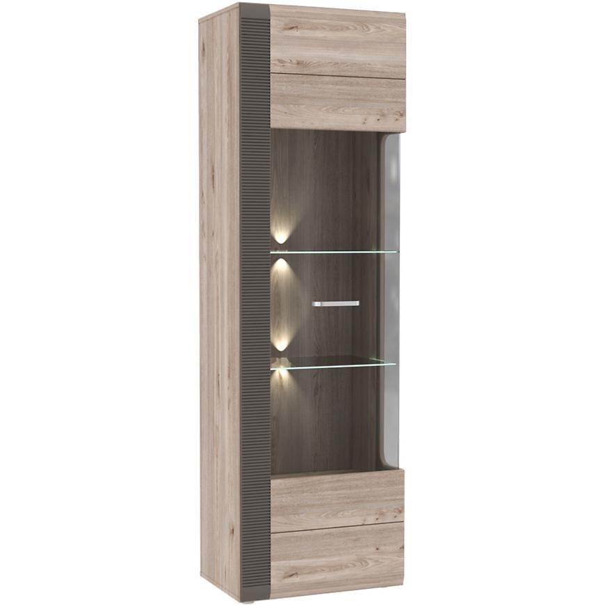 Vitrína 1D Locarno 60cm Dub Nealson/Šedá Baumax