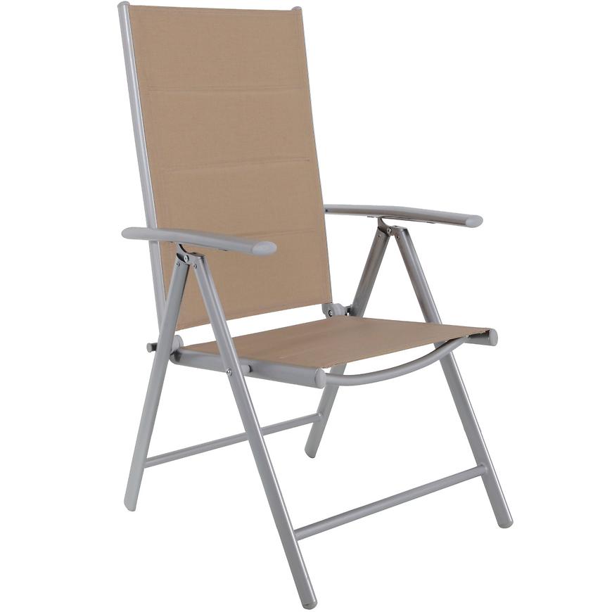 Židle 7-poloh s výplní taupe hliník Baumax