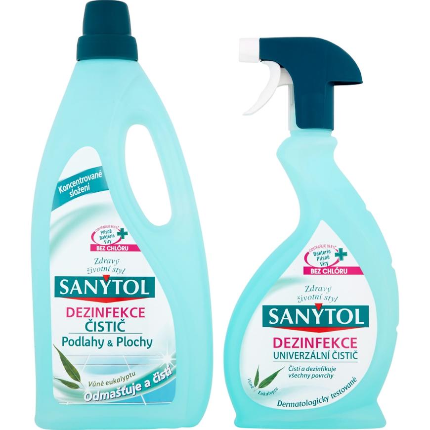 Dezinfekce čistič Sanytol podlahy & plochy 1 l + univerzální čistič 500 ml Sanytol
