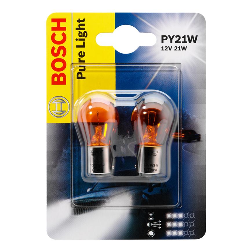 Žárovka 12V 21W PY21W oranž BAU15S Bosch 2 ks Blistr Bosch
