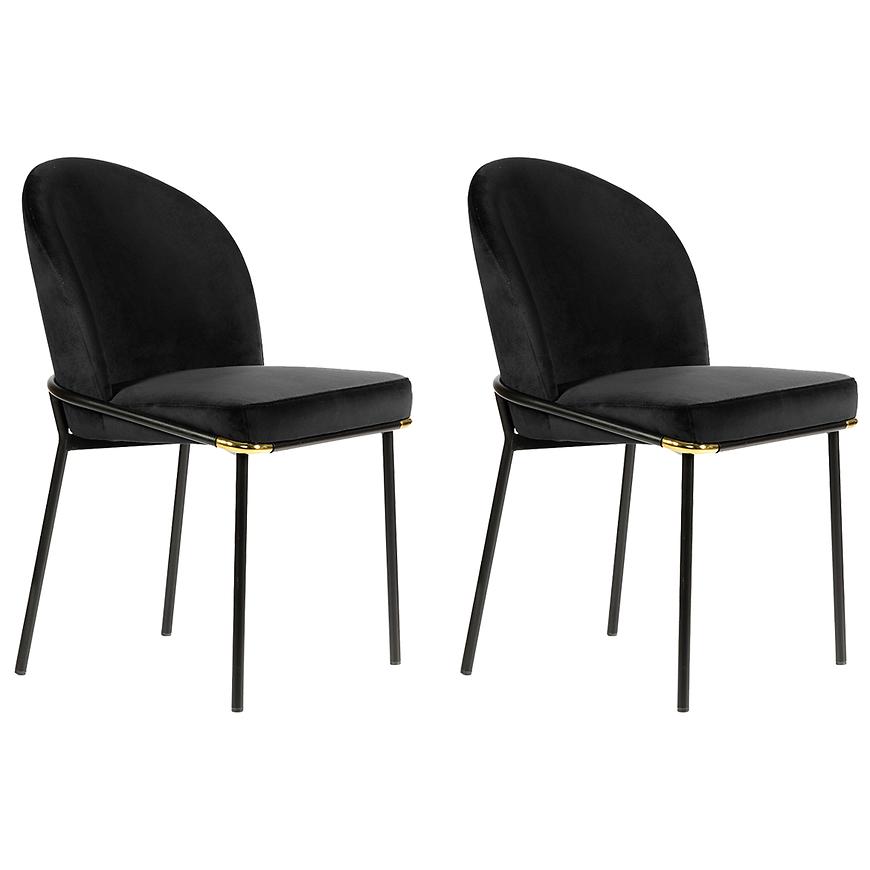 Židle Boris Černá/ Noha Černá - 2 ks+Zlatý Dekor Baumax