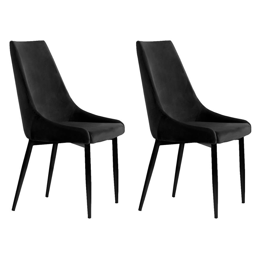 Židle Luis Velvet Černá/ Noha Černá - 2 ks Baumax