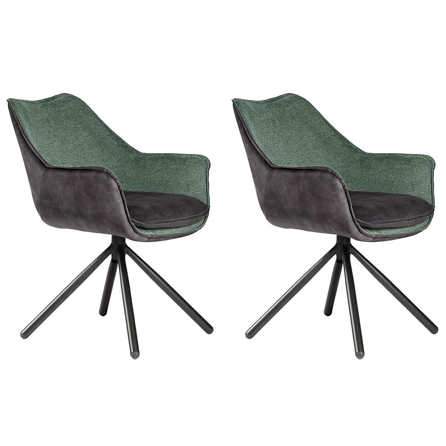 Židle Montreal Zelená+Šedá / Noha Černá - 2 ks Baumax