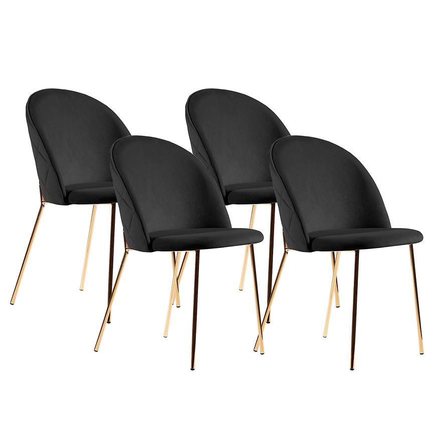 Židle Mussi 2 Černá/ Noha Zlatý - 4 ks Baumax