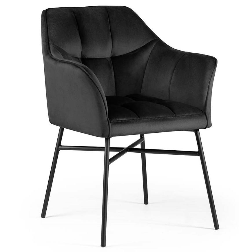 Židle Rimini Velvet - Černá/ Noha Černá Baumax