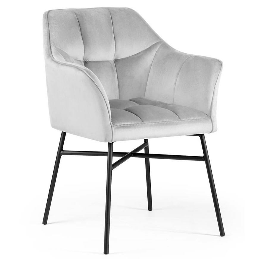 Židle Rimini Velvet - stříbrný/ Noha Černá Baumax