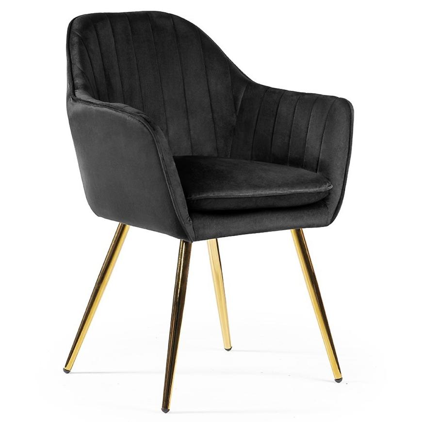 Židle Roma 2 Černá/ Noha Zlatý Baumax