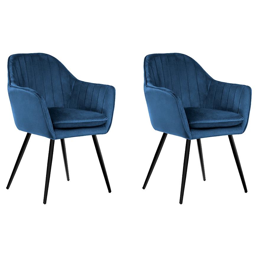 Židle Roma 2 Tmavě modrá/ Noha Černá - 2 ks Baumax