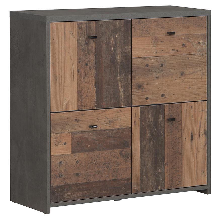 Komoda BEST CHEST old wood vin/beton Baumax