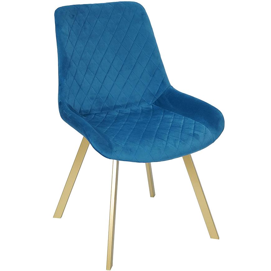 Židle Kansas modrý/nohy zlaté Baumax