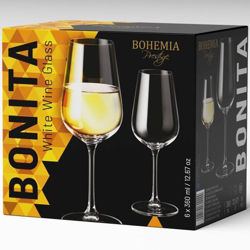 Bohemia prestige bonita sklenička na víno 360ml 6 ks 802299