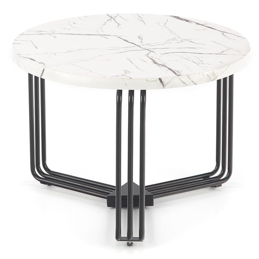 Konferenční stolek Antica-M bílá mramor/černá Baumax