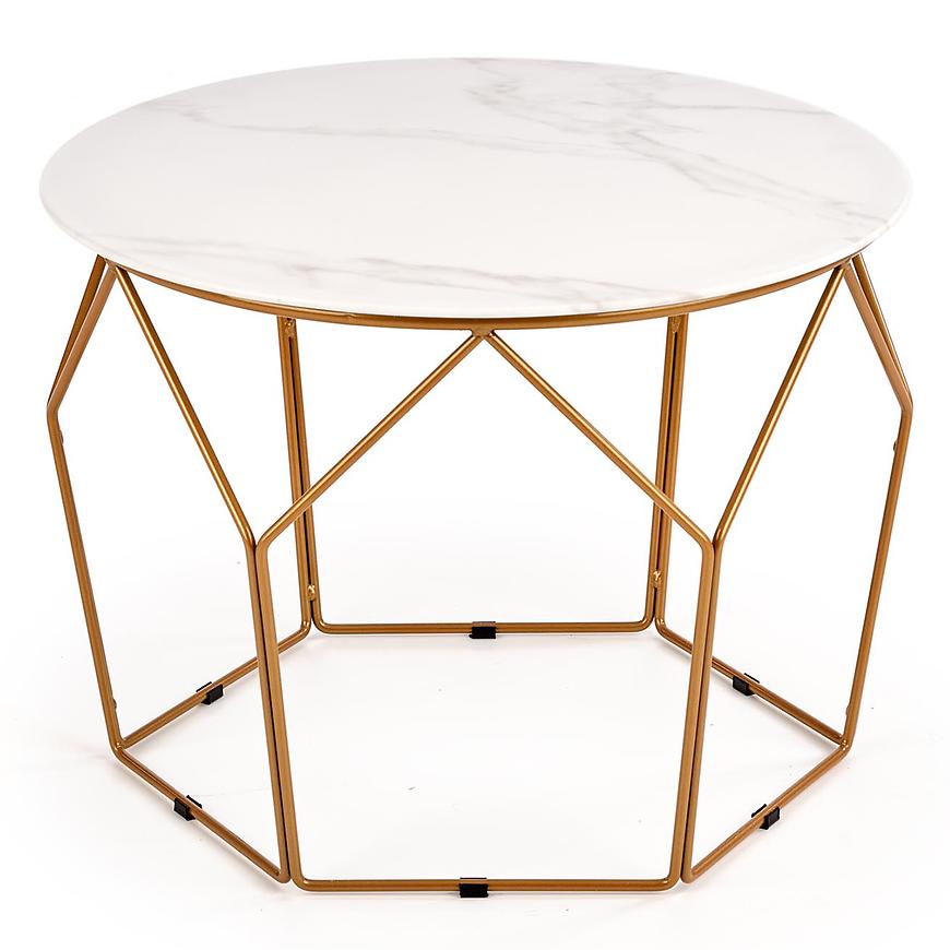 Konferenční stolek Madison bílá mramor/zlatá Baumax