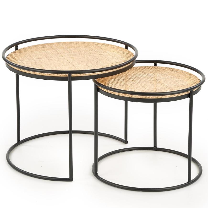 Konferenční stolek Manado rattan přírodní/černá set-2 Baumax