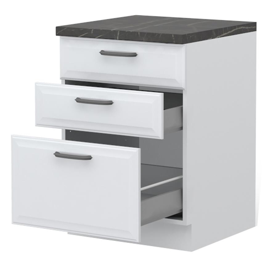 Kuchyňská skříňka Evia r-60-3mbox/4 3s pearl grey matná Baumax