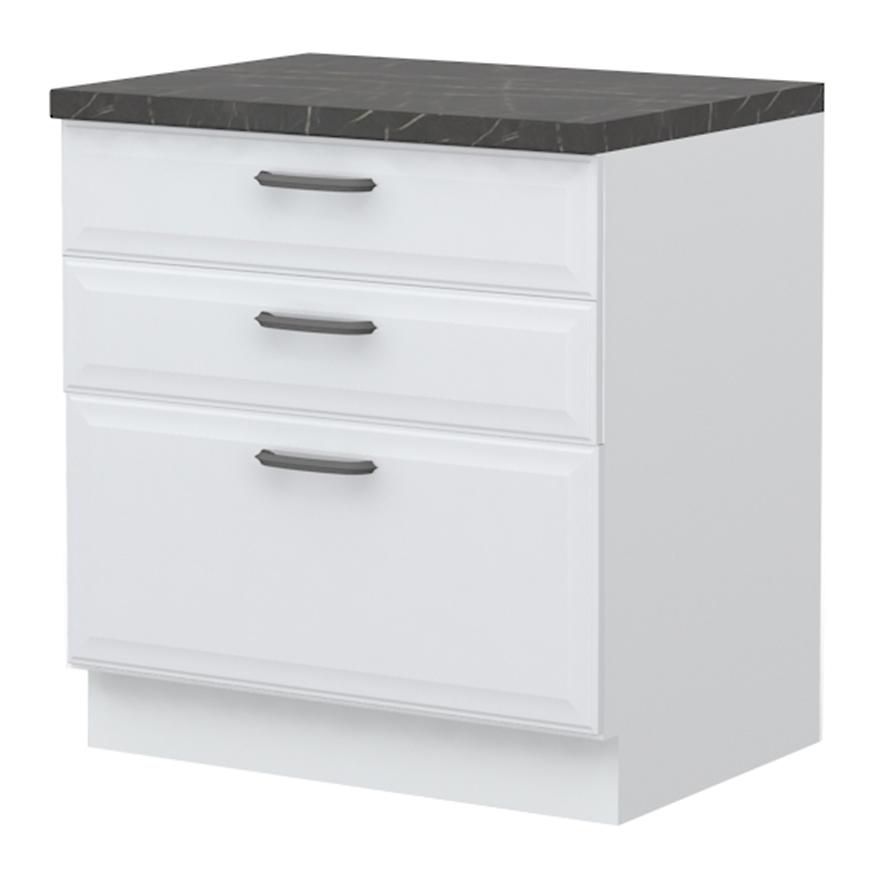 Kuchyňská skříňka Evia r-80-3f/4 3s standard pearl grey matná Baumax
