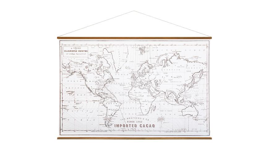 Nástěnná dekorace Mapa světa 110x2x73 cm