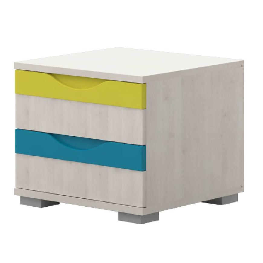 Noční Stolek JOY-NS2 polar pine/mango/lime/torquise Baumax