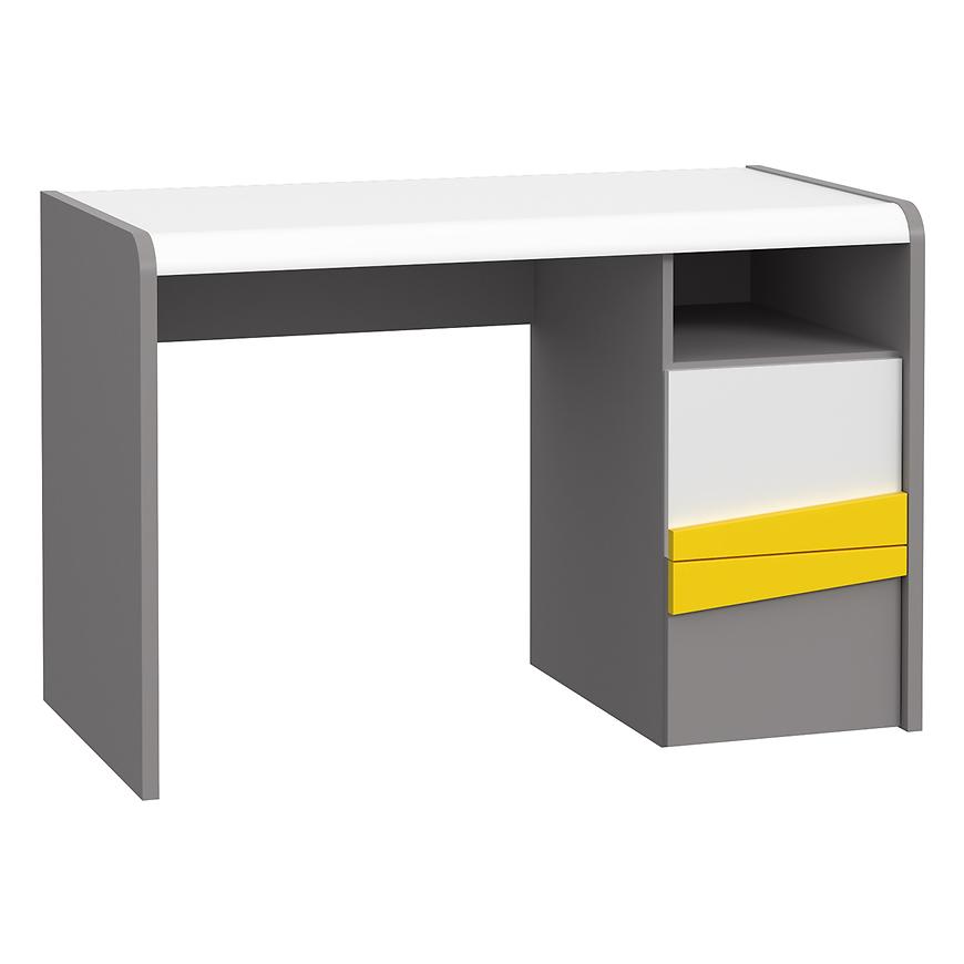 Psací Stůl Divertido šedá/bílá/žlutá Baumax