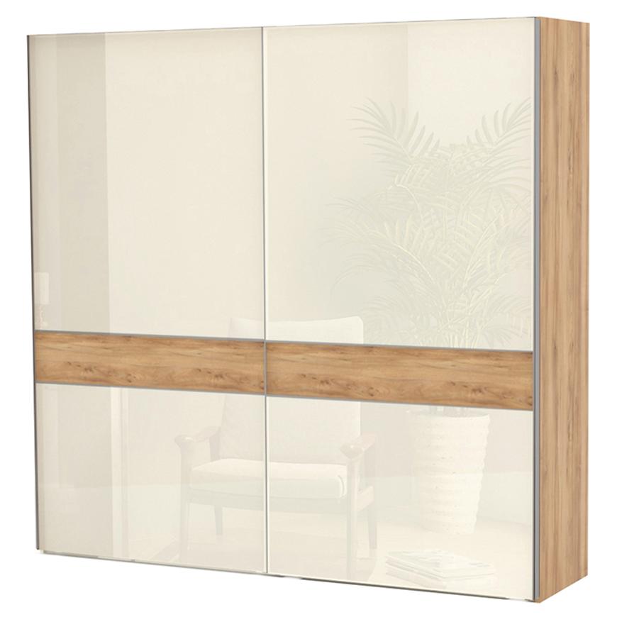 Skříň 2d Gala pk231/gl pacific walnut/beige Baumax