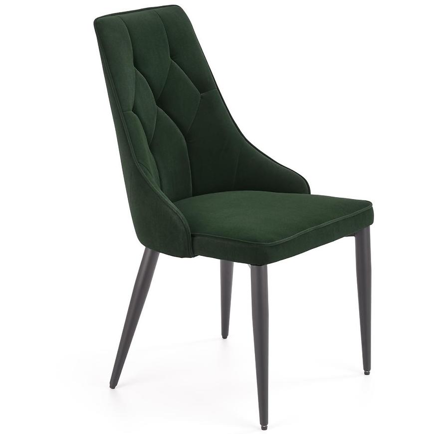 Židle K365 látka velvet/kov tmavě zelená Baumax