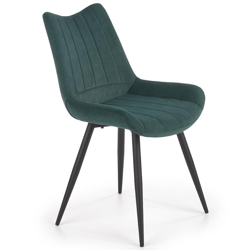 Židle K388 látka velvet/kov tmavě zelená Baumax