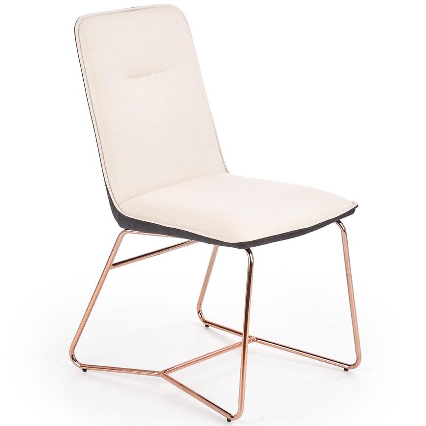 Židle K390 tkanina/ekokůže/chrom-Krem/C.popelavě šedá/zlatá Baumax
