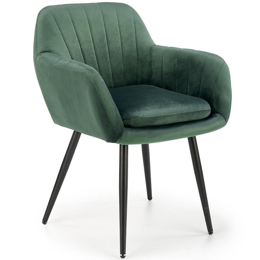 Židle K429 látka velvet/kov tmavě zelená Baumax