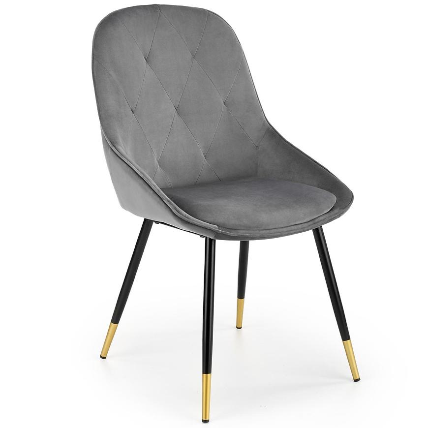 Židle K437 látka velvet/kov popelavě šedá Baumax