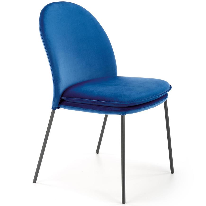 Židle K443 látka velvet/kov tmavě modrá Baumax