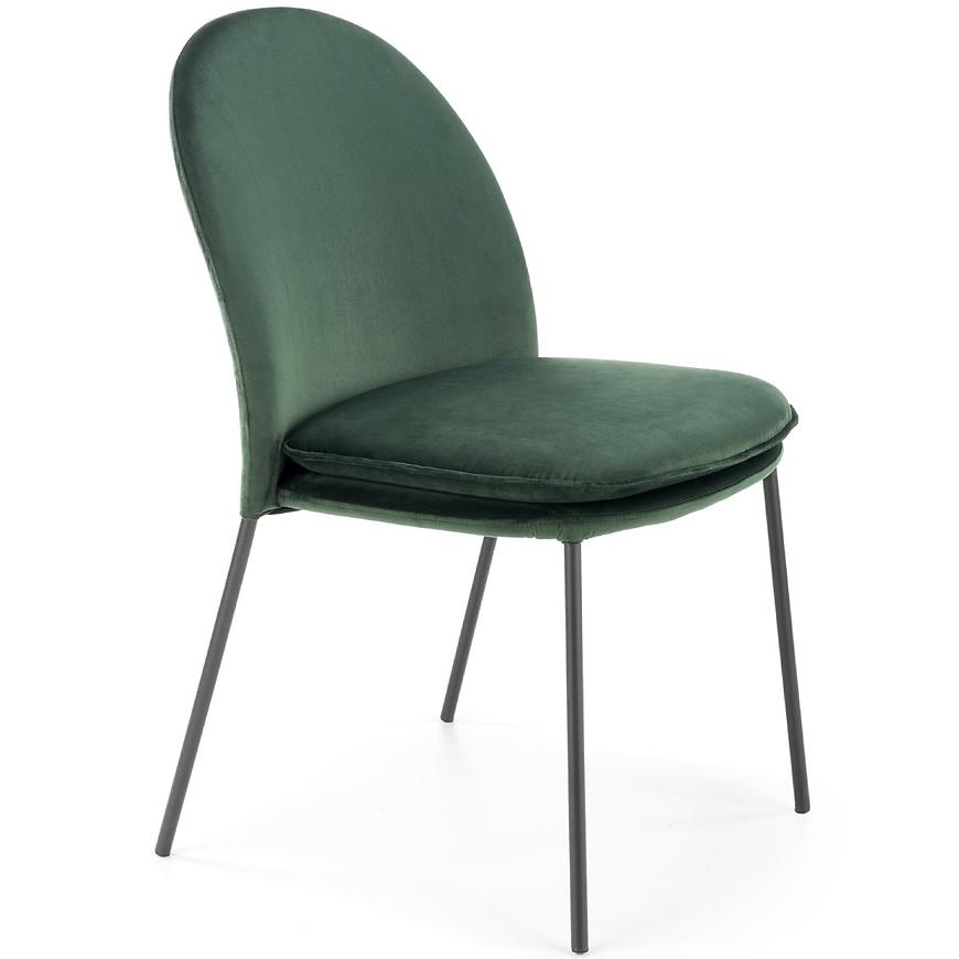 Židle K443 látka velvet/kov tmavě zelená Baumax